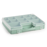 Forte Plastics Opbergkoffertje/opbergdoos/sorteerbox 13-vaks Kunststof Mint 27 X 20 X 3 Cm - Opbergbox - Groen