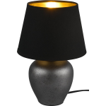 BES LED Led Tafellamp - Tafelverlichting - Trion Albino - E14 Fitting - Rond - Antiek Nikkel -/goud - Keramiek - Ø180mm - Zwart