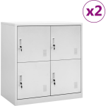 Vidaxl Lockerkasten 2 St 90x45x92,5 Cm Staal Licht - Grijs