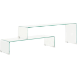 Vidaxl 2-delige Salontafelset 90x30x20/110x30x40 Cm Gehard Glas