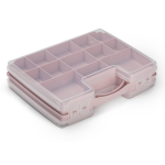 Forte Plastics Opbergkoffertje/opbergdoos/sorteerbox 22-vaks Kunststof Oud 28 X 21 X 6 Cm - Opbergbox - Roze