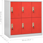 Vidaxl Lockerkast 90x45x92,5 Cm Staal Licht En Rood - Gris