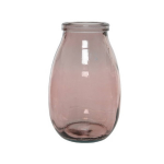 Decoris Vazen/bloemenvazen Van Gerecycled Glas 18 X 28 Cm - Vazen - Roze