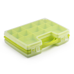 Forte Plastics Opbergkoffertje/opbergdoos/sorteerbox 22-vaks Kunststof 28 X 21 X 6 Cm - Opbergbox - Groen