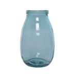 Decoris e Vazen/bloemenvazen Van Gerecycled Glas 18 X 28 Cm - Vazen - Blauw