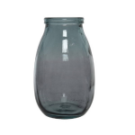 Decoris Grijze Vazen/bloemenvazen Van Gerecycled Glas 18 X 28 Cm - Vazen - Grijs