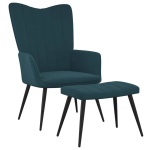 Vidaxl Relaxstoel Met Voetenbank Fluweel - Blauw