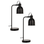 2x Stuks Tafellampen/bureaulampjes Metaal 38 Cm - Tafellampen - Zwart