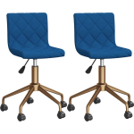 Vidaxl Eetkamerstoelen Draaibaar 2 St Fluweel - Blauw