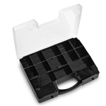 Forte Plastics Opbergkoffertje/opbergdoos/sorteerbox 13-vaks Kunststof 27 X 20 X 3 Cm - Opbergbox - Zwart