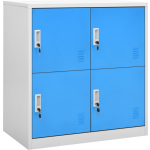 Vidaxl Lockerkast 90x45x92,5 Cm Staal Licht En Blauw - Grijs