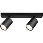 BES LED Led Plafondspot - Brinton Betin - Gu10 Fitting - 2-lichts - Rond - Mat - Kantelbaar - Aluminium - Zwart