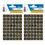 Stickervelletjes Met 192x Stuks Alfabet Plak Letters/goud 13x13 Mm - Stickers - Zwart