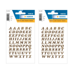 2x Stickervelletjes Met 61x Stuks Plak Letters Alfabet A Tot Z/folie 8 Mm - Stickers - Goud