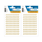 Stickervellen 416x Plak Cijfers/getallen 0-9/transparant 8 Mm - Stickers - Goud