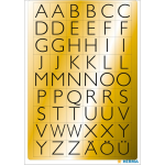 Stickervelletjes Met 216x Stuks Alfabet Plak Letters A Tot Z/goud 13x12 Mm - Stickers - Zwart