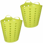 2x Stukse Opbergmanden Flexibel 60 Liter 47 X 50 Cm - Opbergmanden - Groen