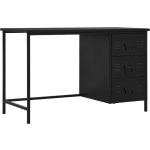 Vidaxl Bureau Met Lades Industrieel 120x55x75 Cm Staal - Zwart