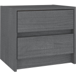 Vidaxl Nachtkastje 40x30,5x35,5 Cm Massief Grenenhout - Gris