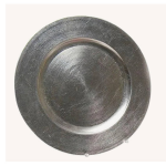 Rond Kaarsenbord/kaarsenplateau Zilver Van Kunststof 33 Cm - Kaarsenplateaus