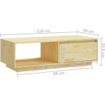 Vidaxl Salontafel 110x50x33,5 Cm Massief Grenenhout - Bruin