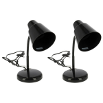 2x Stuks Staande Bureaulampen 14 X 14 X 34 Cm Verstelbare Lamp Verlichting - Bureaulampen - Zwart