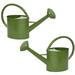 Decoris Set Van 2x Stukse Zinken Gieters Voor Kamerplanten/tuinplanten 5 Liter - Gieters - Groen