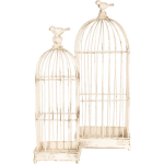 Clayre & Eef Decoratie Vogelkooi Set (2) 22x22x58/16x16x47 Cm