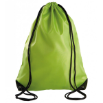 Bellatio Design Sport Gymtas/draagtas Lime Met Rijgkoord 34 X 44 Cm Van Polyester - Gymtasje - Zwemtasje - Groen