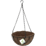 Pro Garden Metalen Hanging Basket / Plantenbak Met Ketting 25 Cm - Hangende Bloemen - Plantenbakken - Zwart