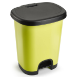 Forte Plastics Afvalemmer/vuilnisemmer/pedaalemmer 27 Liter In Het Kiwi/zwart Met Deksel En Pedaal - Pedaalemmers - Verde