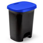 Forte Plastics Afvalemmer/vuilnisemmer/pedaalemmer 27 Liter In Het/blauw Met Deksel En Pedaal - Pedaalemmers - Zwart