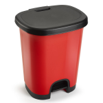 Forte Plastics Afvalemmer/vuilnisemmer/pedaalemmer 18 Liter In Het/zwart Met Deksel En Pedaal - Pedaalemmers - Rood