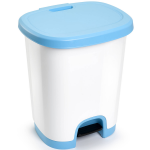 Forte Plastics Afvalemmer/vuilnisemmer/pedaalemmer 27 Liter In Het Wit/licht Met Deksel En Pedaal - Pedaalemmers - Blauw