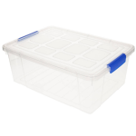 Forte Plastics 1x Stuks Opslag/opberg Bakken/kisten/manden Met Deksel 37 X 26 X 14 Cm Transparant - Opbergbox