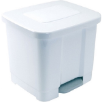 Forte Plastics Dubbele/2-vaks Afvalemmer/vuilnisemmer 35 Liter Met Deksel En Pedaal - Pedaalemmers - Blanco