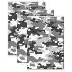 Set Van 3x Stuks Camouflage/legerprint Wiskunde Schrift/notitieboek Ruitjes 10 Mm A4 Formaat - Notitieboek - Grijs