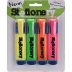 4x Markeerstiften/highlighters Oranje/geel/groen/ 18 Cm - Markeerstiften - Roze