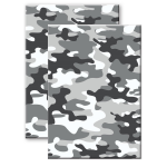 Set Van 2x Stuks Camouflage/legerprint Wiskunde Schrift/notitieboek Ruitjes 10 Mm A4 Formaat - Notitieboek - Grijs