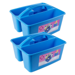 Hega Hogar 2x Stukse Opbergbox/opbergdoos Mand Met Handvat 6 Liter Kunststof - Opbergbox - Blauw