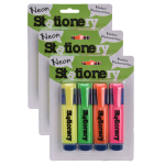 12x Markeerstiften/highlighters Oranje/geel/groen/ 18 Cm - Markeerstiften - Roze