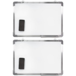 2x Stuks Magnetische Whiteboards Met Pennengoot En Wisser 50 X 35 Cm - Whiteboards