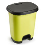 Forte Plastics Afvalemmer/vuilnisemmer/pedaalemmer 18 Liter In Het Kiwi/zwart Met Deksel En Pedaal - Pedaalemmers - Groen