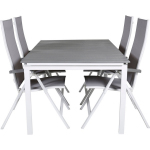 Levels Tuinmeubelset Tafel 100x160/240cm En 4 Stoel Albany, Grijs. - Wit