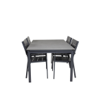 Levels Tuinmeubelset Tafel 100x160/240cm En 4 Stoel Levels, Grijs. - Zwart