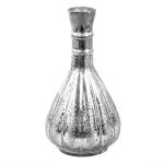 Clayre & Eef Decoratie Vaas Ø 13*25 Cm Zilverkleurig Glas Decoratie Pot Zilverkleurig Decoratie Pot - Silver