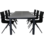 Albany Tuinmeubelset Tafel 100x224/324cm En 6 Stoel Alina,. - Grijs