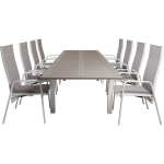 Albany Tuinmeubelset Tafel 100x224/324cm En 8 Stoel Rec Copacabana,. - Grijs