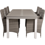 Albany Tuinmeubelset Tafel 100x224/324cm En 6 Stoel Malin. - Grijs