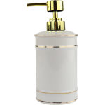 Orange85 Zeeppompje - Zeepdispenser - En Goud - 450ml - Keramiek - Badkamer - Wit